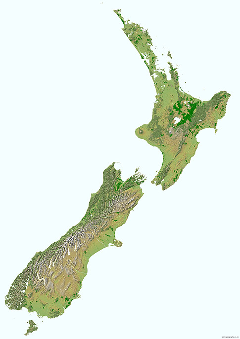 New Zealand relief map