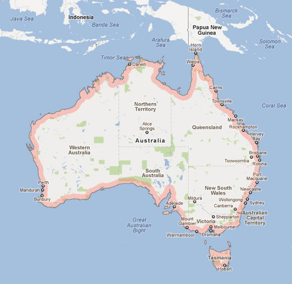 Detailed Map Of Australia With Cities