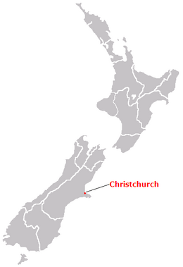 Christchurch location map