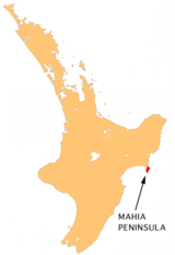 Mahia Peninsula location map