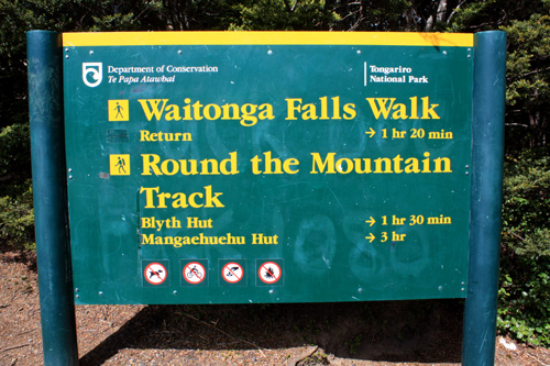 Waitonga Falls Walk Sign photo